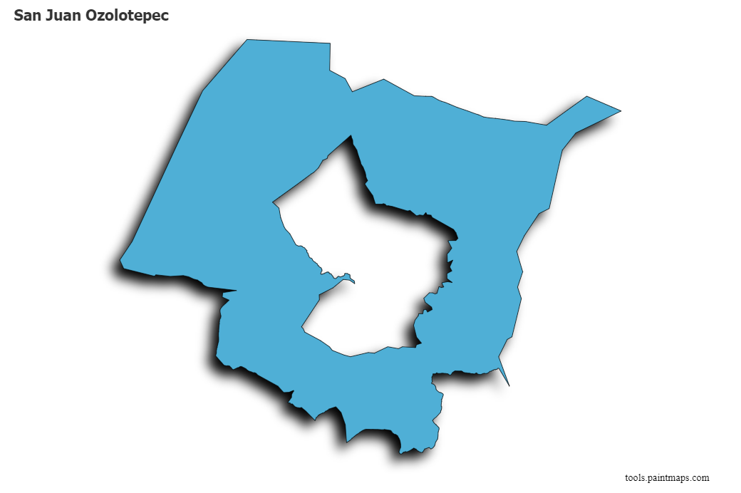 Mapa de San Juan Ozolotepec con efecto de sombra 3D