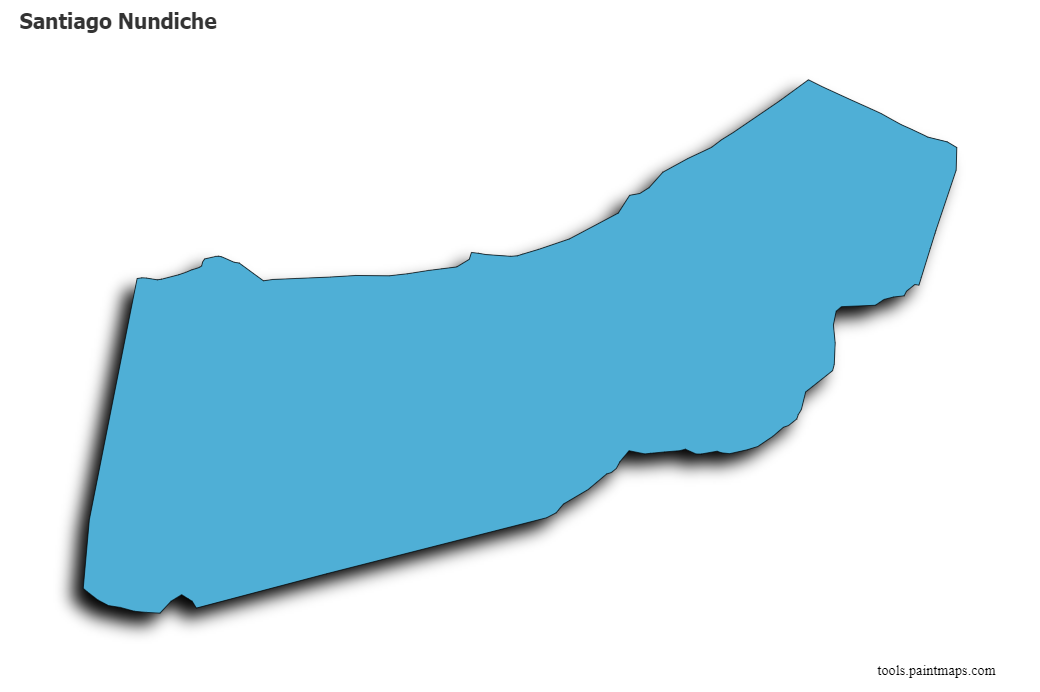 Santiago Nundiche map with 3d shadow effect