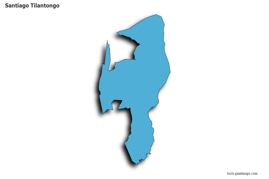 Santiago Tilantongo map with 3d shadow effect