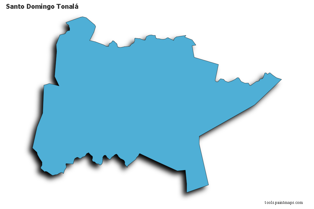 Santo Domingo Tonalá map with 3d shadow effect