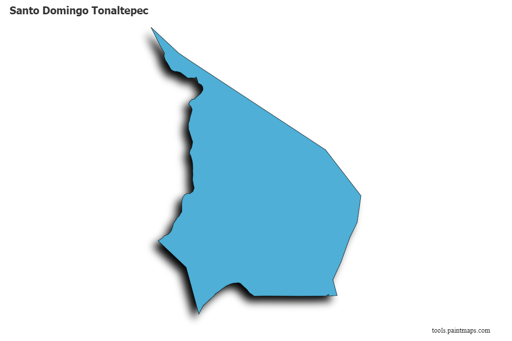 3D gölge efektli Santo Domingo Tonaltepec haritası