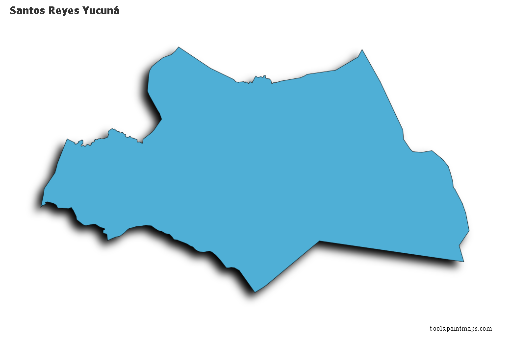 Santos Reyes Yucuná map with 3d shadow effect