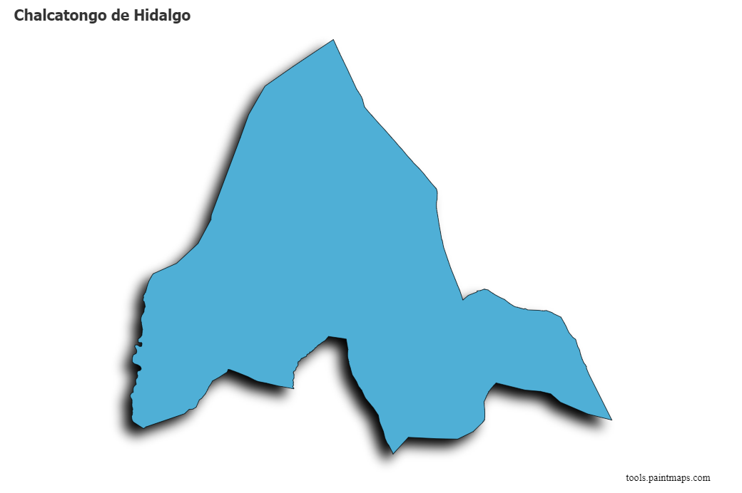 3D gölge efektli Chalcatongo de Hidalgo haritası