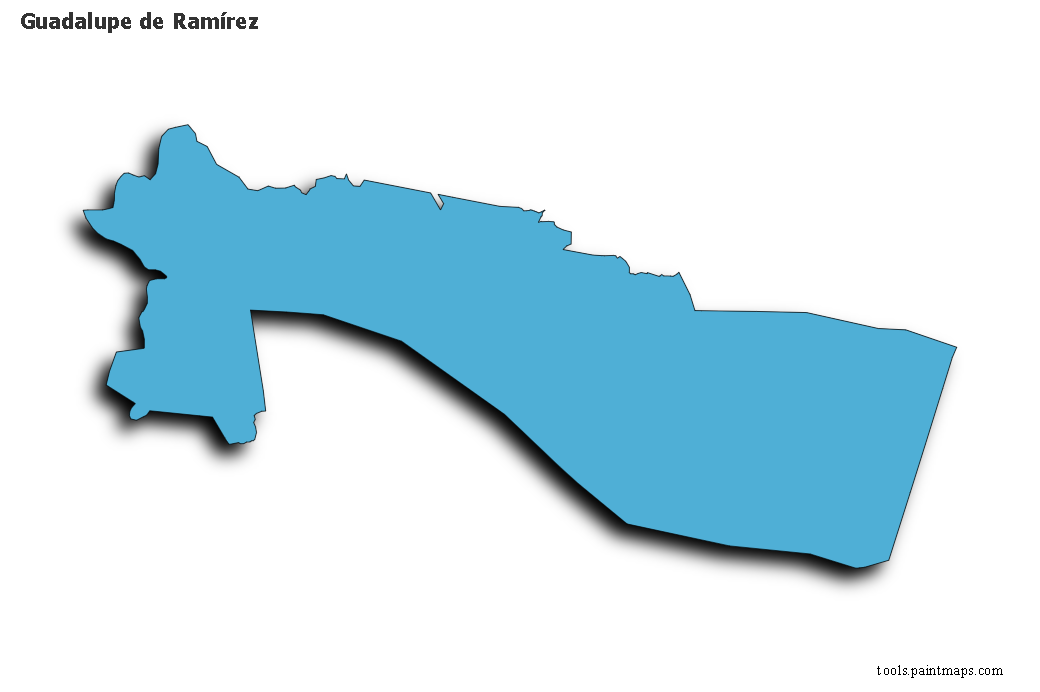 Guadalupe de Ramírez map with 3d shadow effect