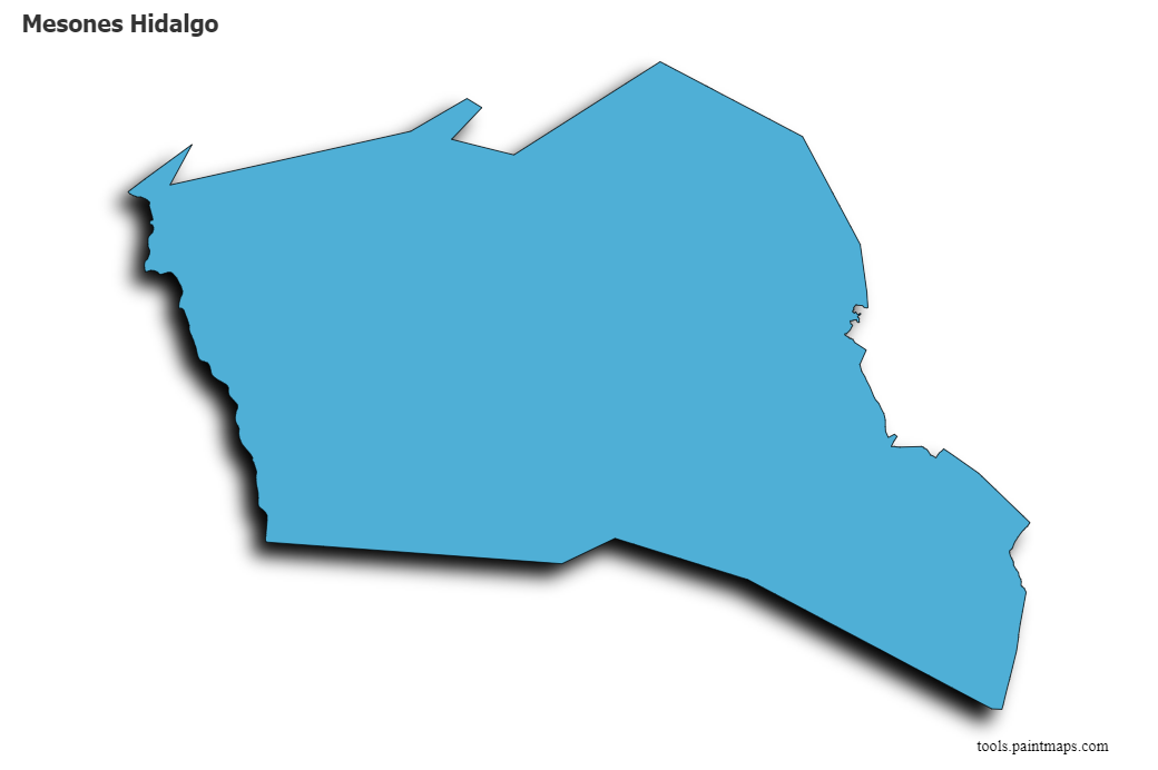 Mesones Hidalgo map with 3d shadow effect