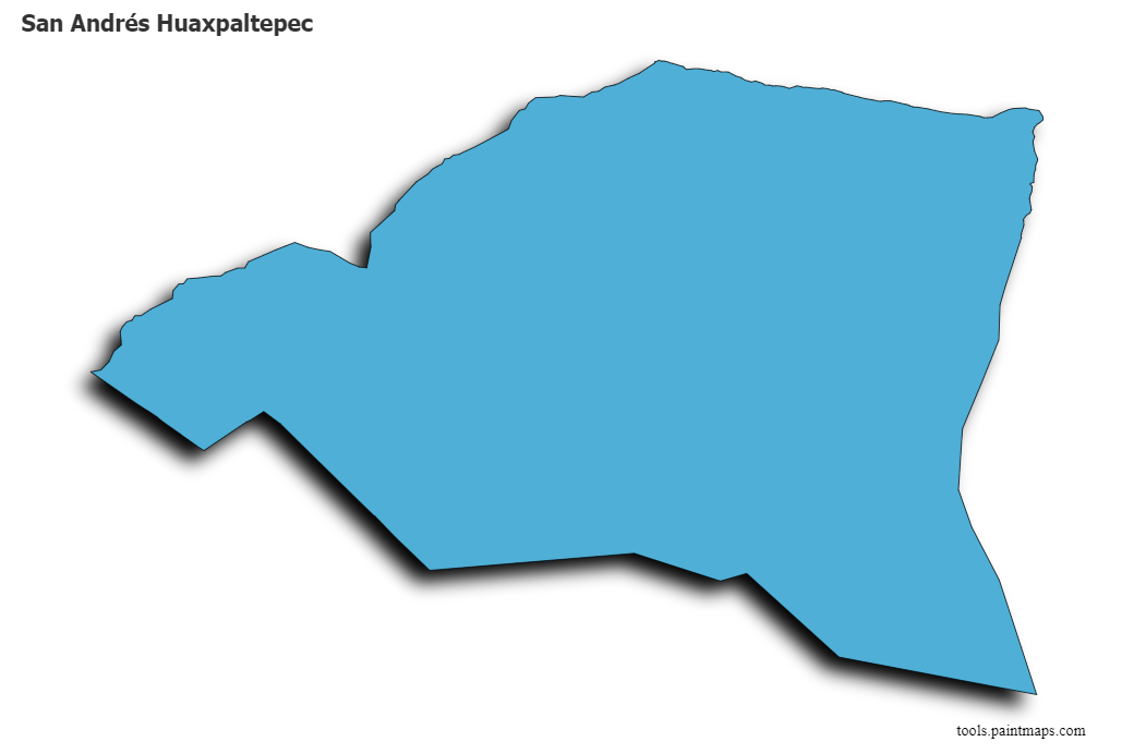 Mapa de San Andrés Huaxpaltepec con efecto de sombra 3D