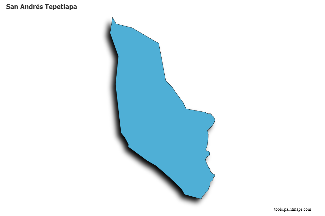 Mapa de San Andrés Tepetlapa con efecto de sombra 3D