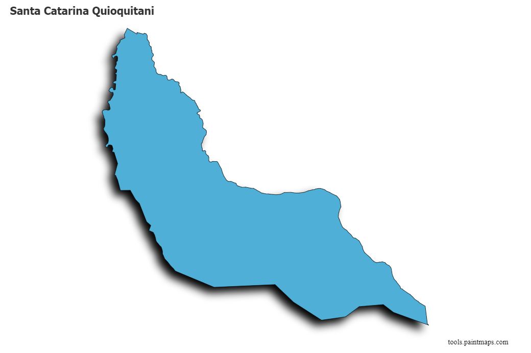 Mapa de Santa Catarina Quioquitani con efecto de sombra 3D