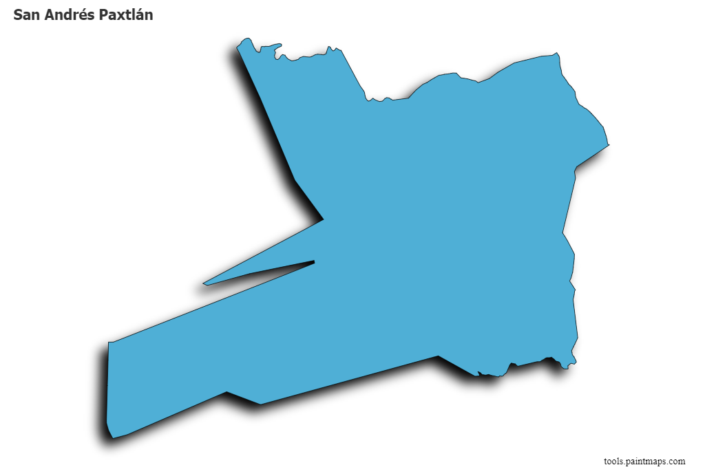 Mapa de San Andrés Paxtlán con efecto de sombra 3D