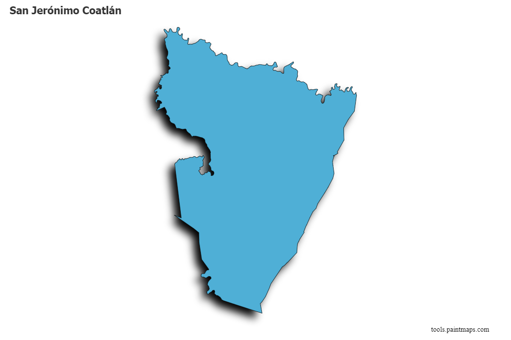 Mapa de San Jerónimo Coatlán con efecto de sombra 3D