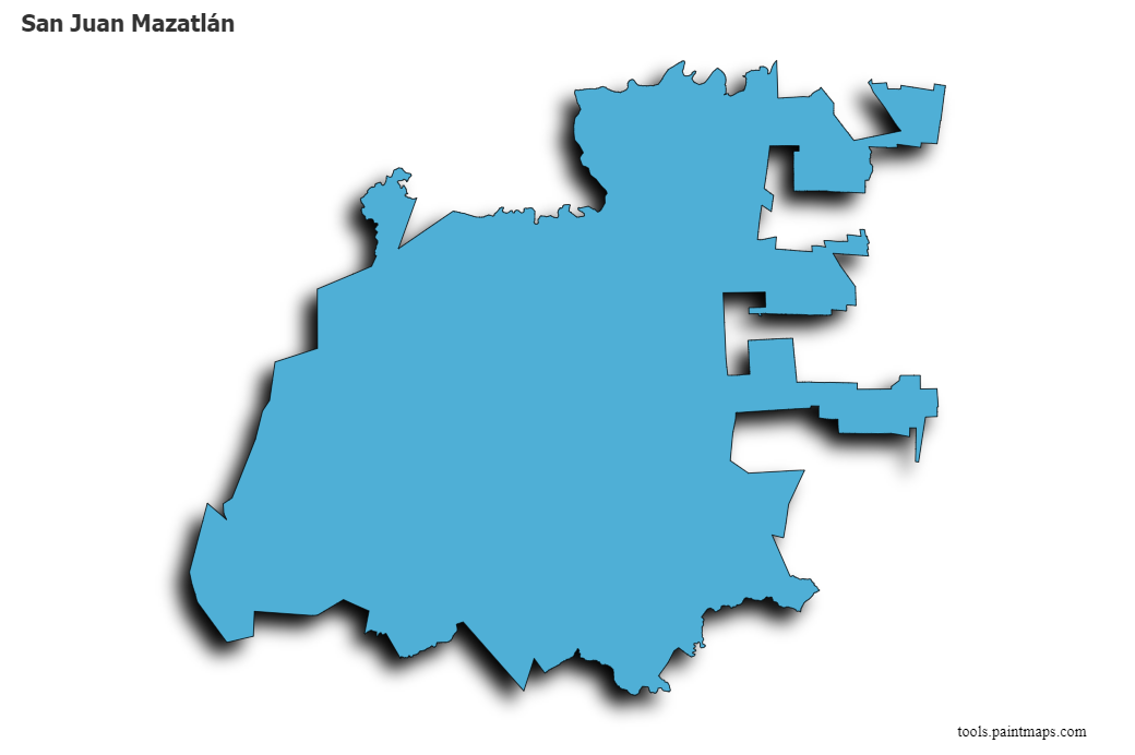 San Juan Mazatlán map with 3d shadow effect