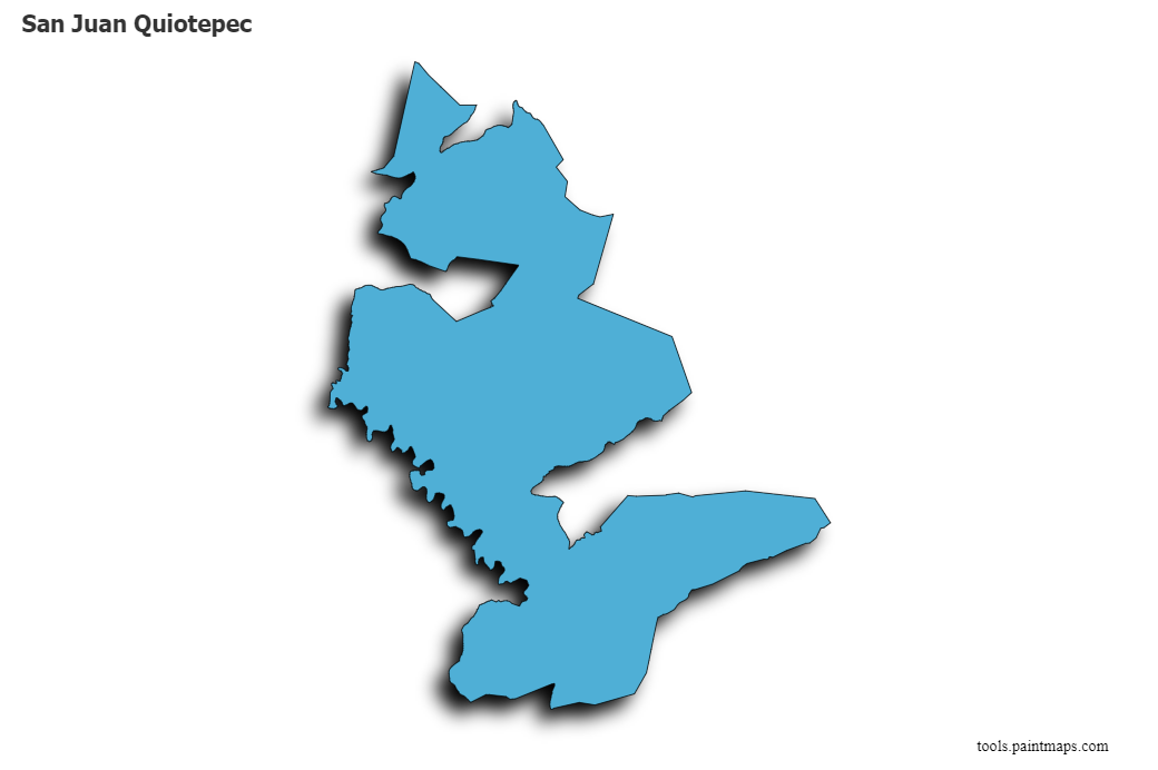 Mapa de San Juan Quiotepec con efecto de sombra 3D