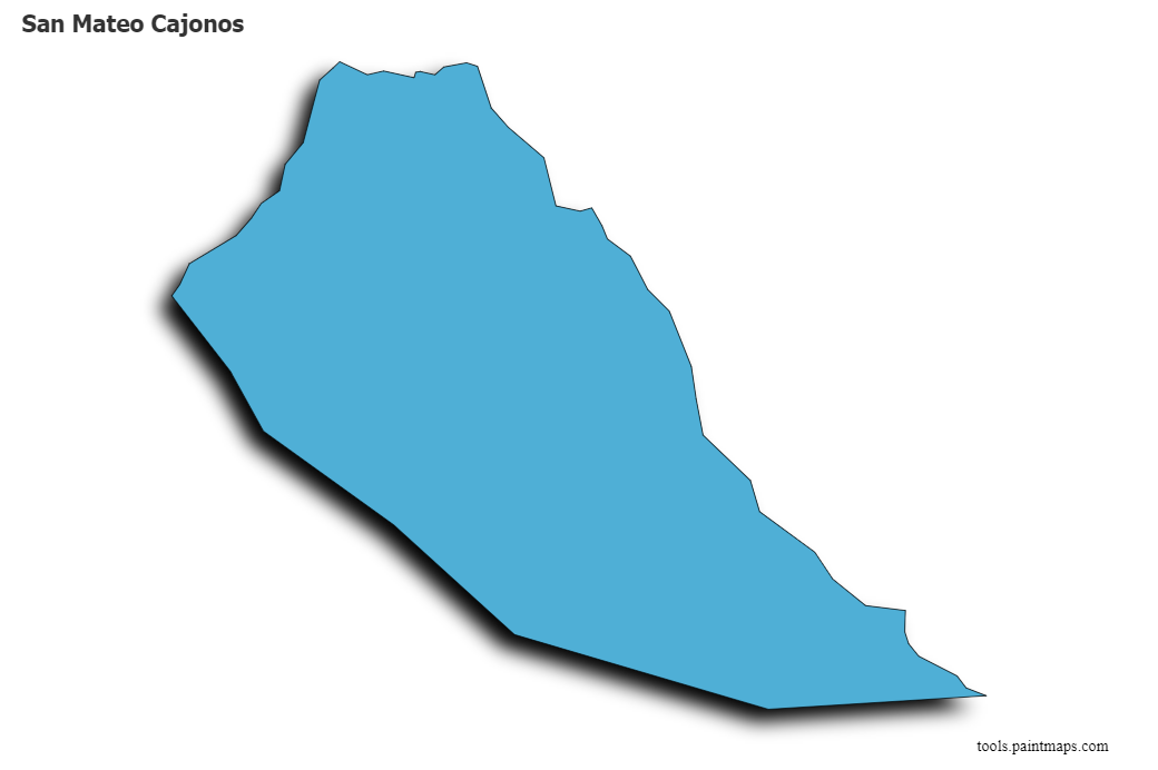 San Mateo Cajonos map with 3d shadow effect