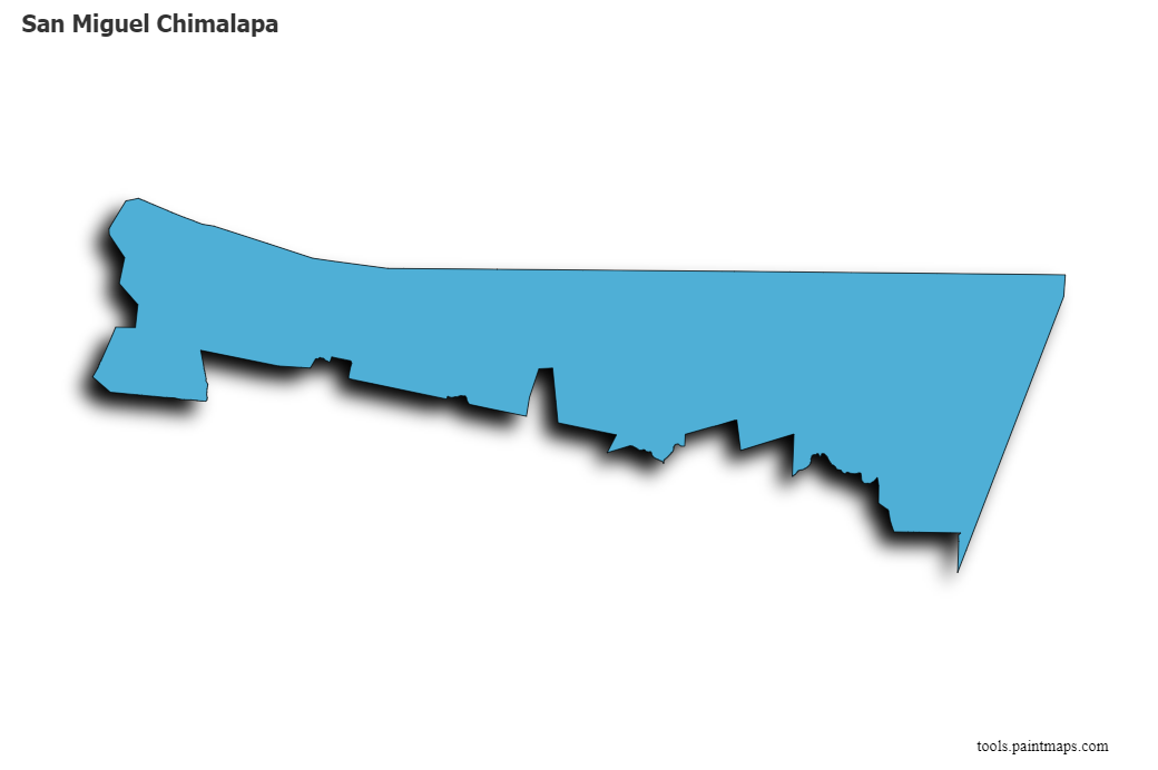 San Miguel Chimalapa map with 3d shadow effect