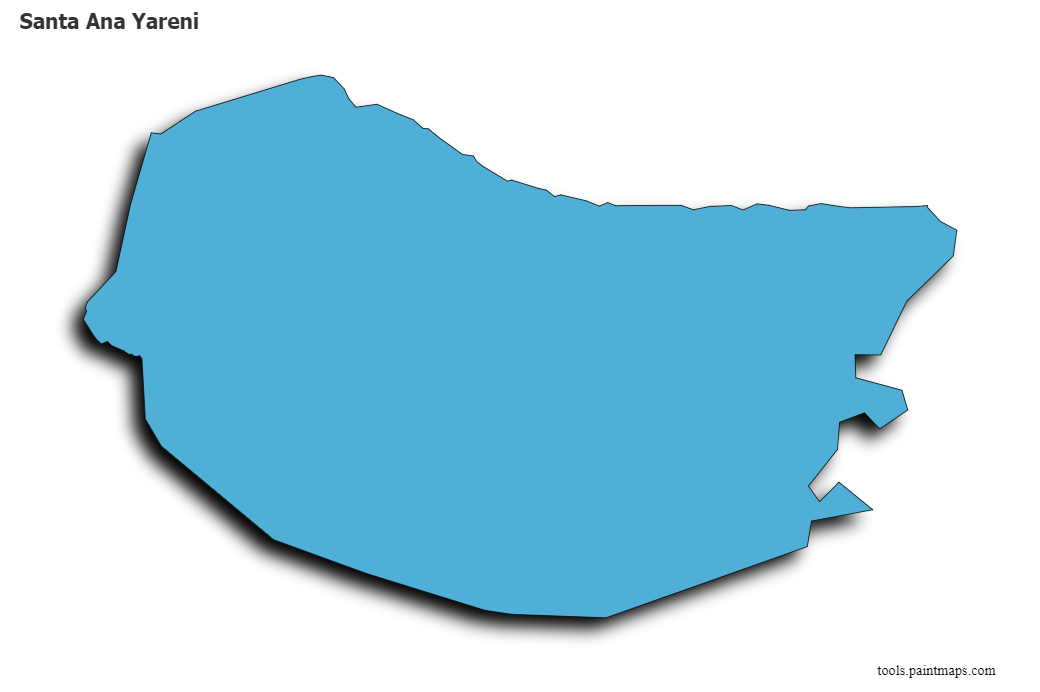3D gölge efektli Santa Ana Yareni haritası