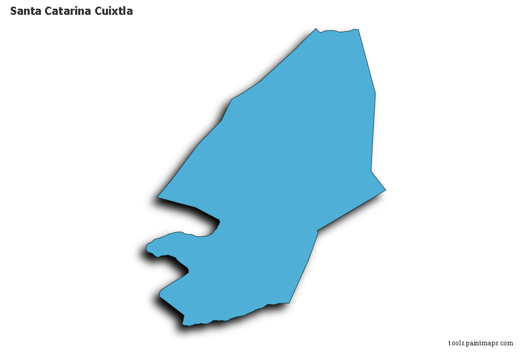 Santa Catarina Cuixtla map with 3d shadow effect