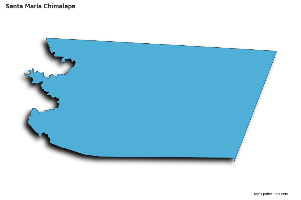 Santa María Chimalapa map with 3d shadow effect