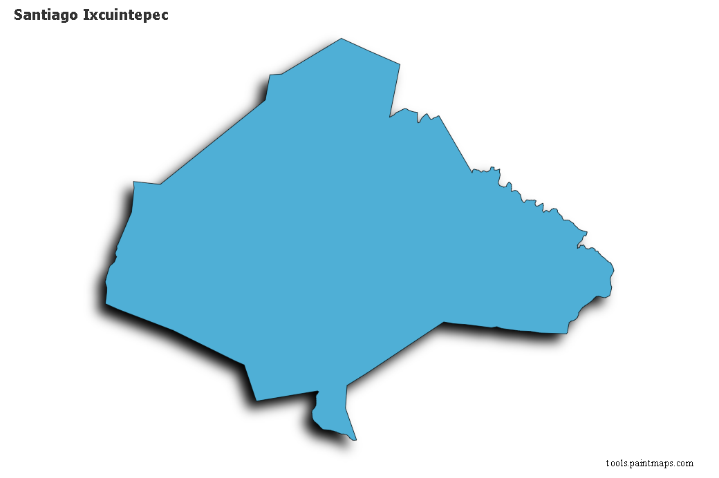 Mapa de Santiago Ixcuintepec con efecto de sombra 3D