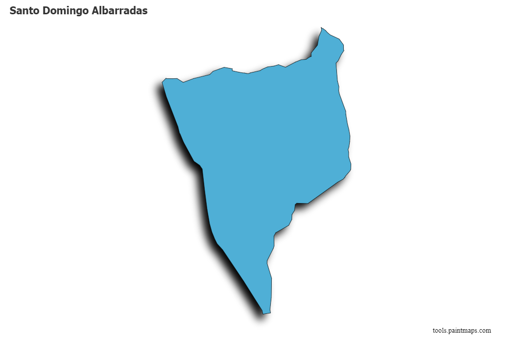 Santo Domingo Albarradas map with 3d shadow effect