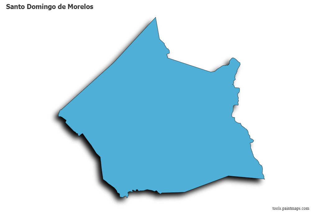 Mapa de Santo Domingo de Morelos con efecto de sombra 3D