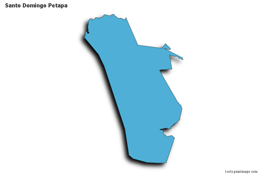 Santo Domingo Petapa map with 3d shadow effect