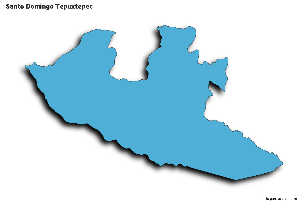 Santo Domingo Tepuxtepec map with 3d shadow effect