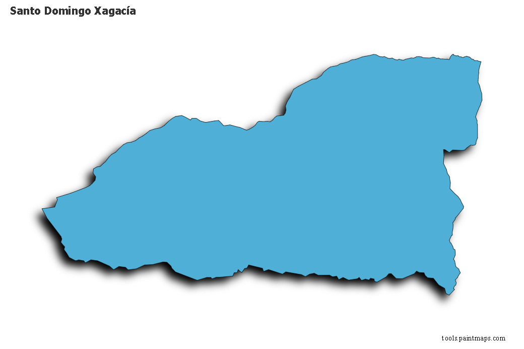 Santo Domingo Xagacía map with 3d shadow effect