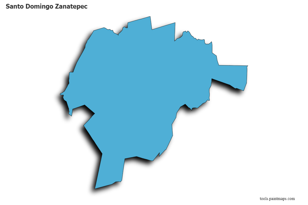 Santo Domingo Zanatepec map with 3d shadow effect