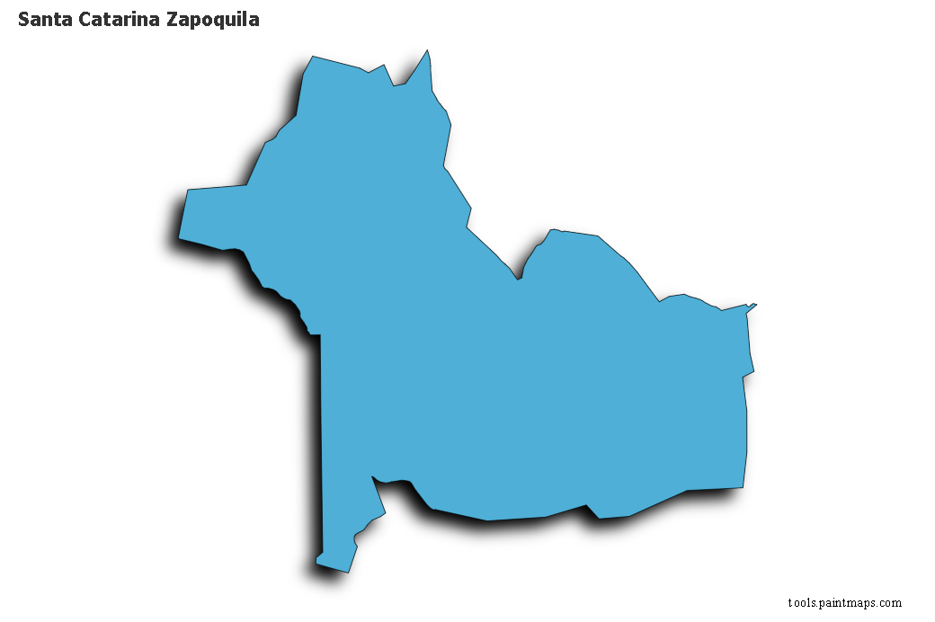 Santa Catarina Zapoquila map with 3d shadow effect