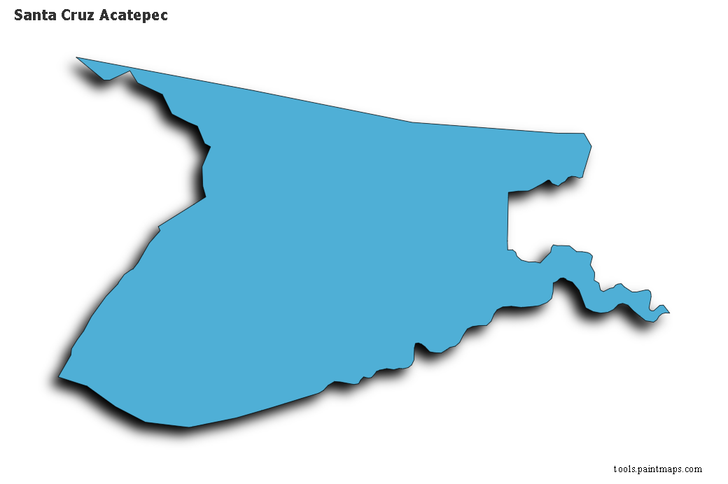 3D gölge efektli Santa Cruz Acatepec haritası
