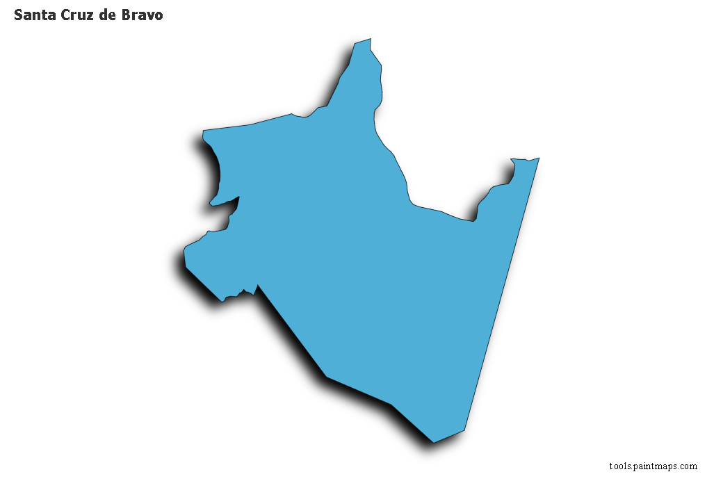 Santa Cruz de Bravo map with 3d shadow effect