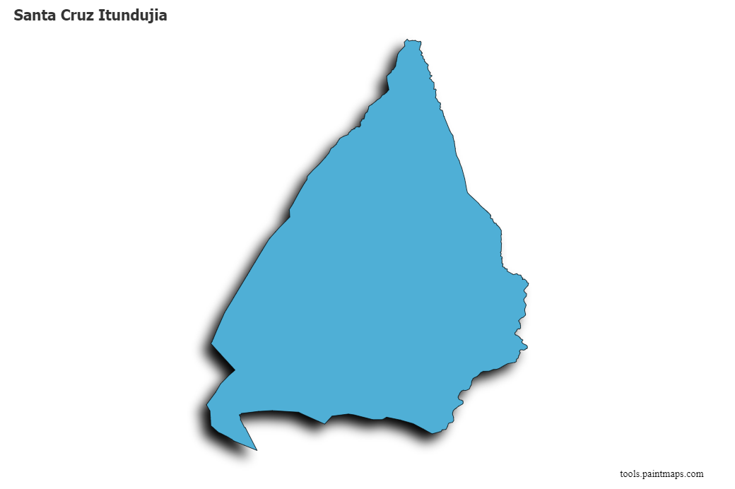 Mapa de Santa Cruz Itundujia con efecto de sombra 3D