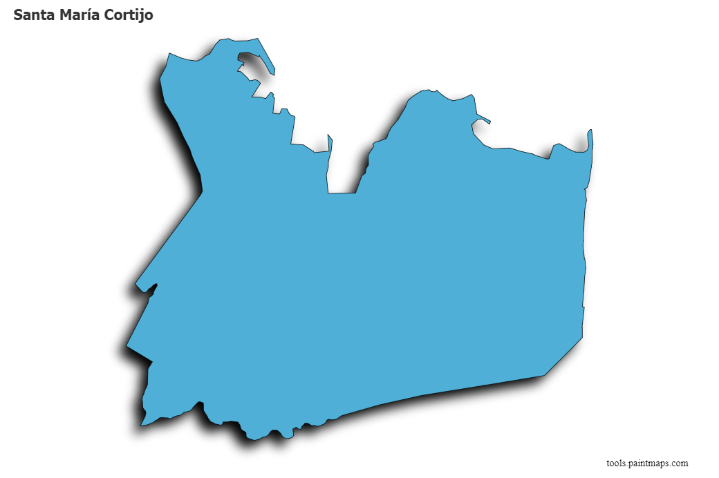 Mapa de Santa María Cortijo con efecto de sombra 3D