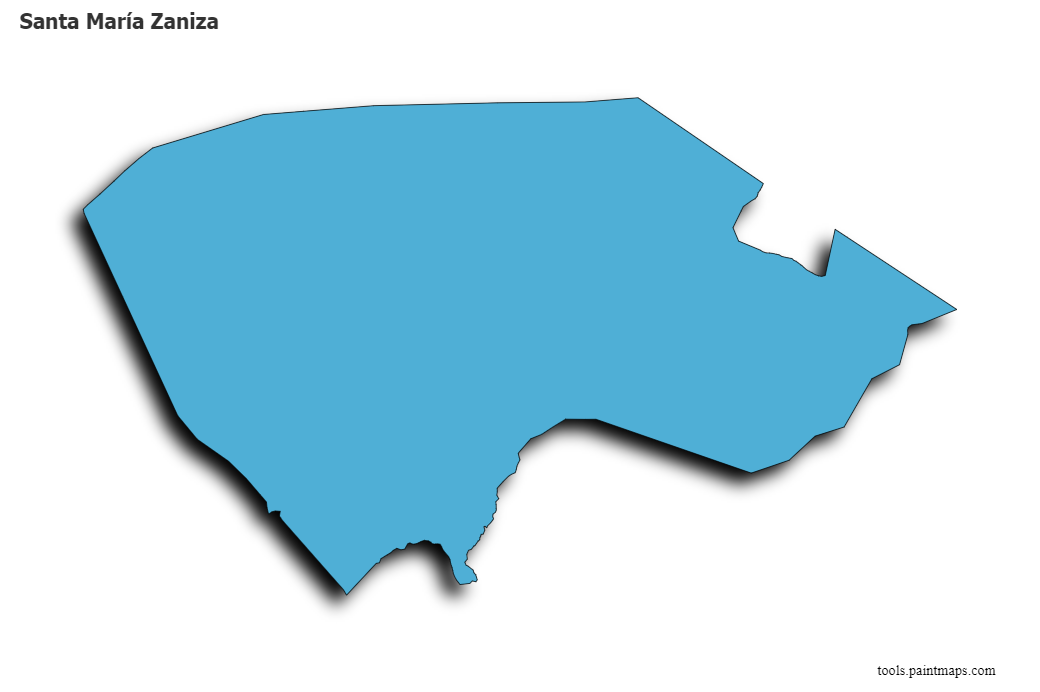 Mapa de Santa María Zaniza con efecto de sombra 3D