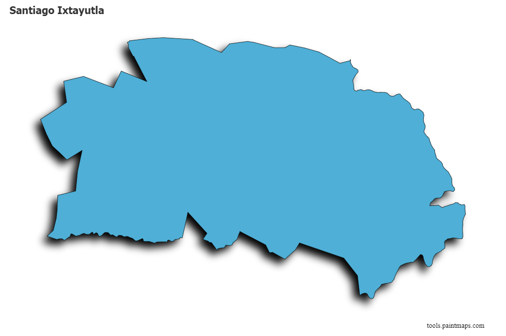 Santiago Ixtayutla map with 3d shadow effect