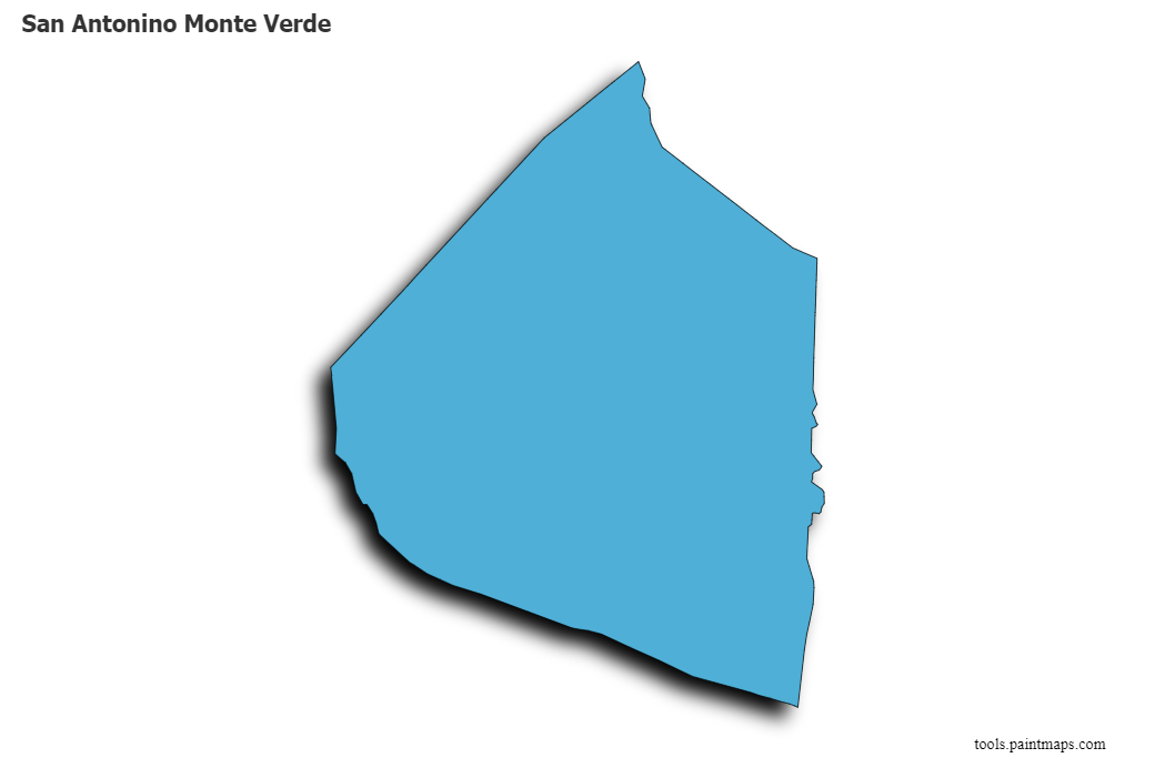 3D gölge efektli San Antonino Monte Verde haritası