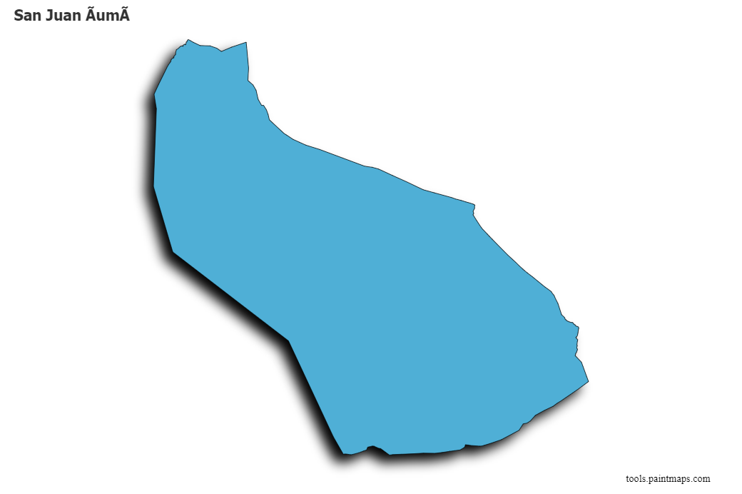 Mapa de San Juan ÃumÃ­ con efecto de sombra 3D