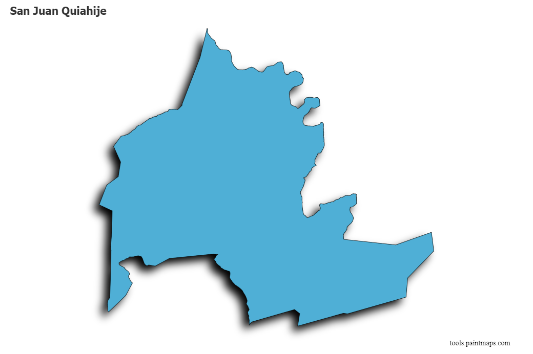Mapa de San Juan Quiahije con efecto de sombra 3D
