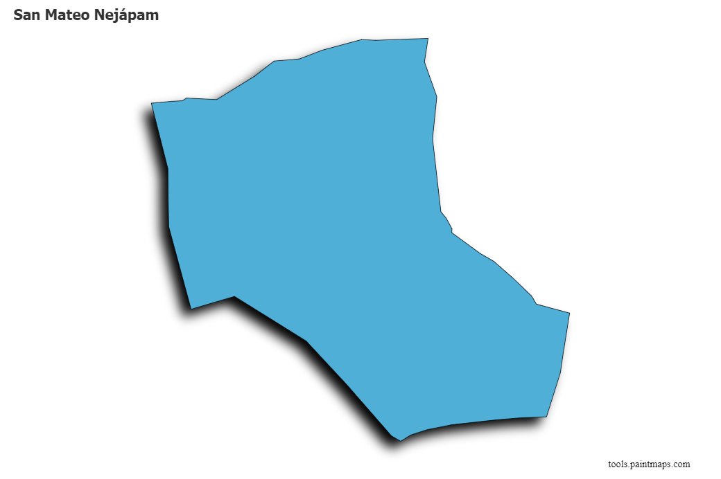 San Mateo Nejapam map with 3d shadow effect