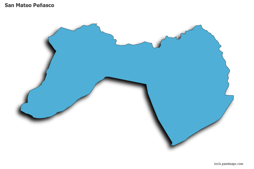 San Mateo Peñasco map with 3d shadow effect