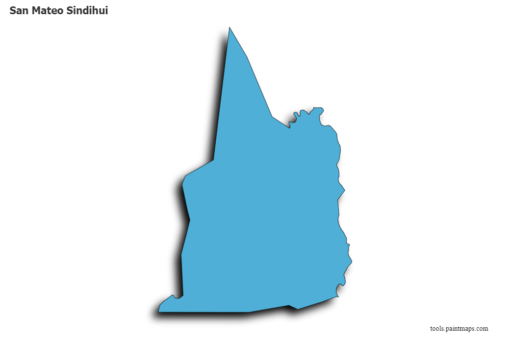 San Mateo Sindihui map with 3d shadow effect