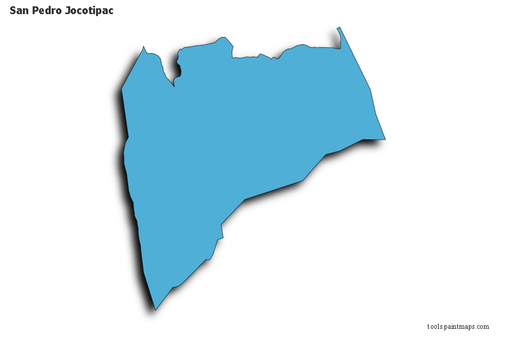 Mapa de San Pedro Jocotipac con efecto de sombra 3D