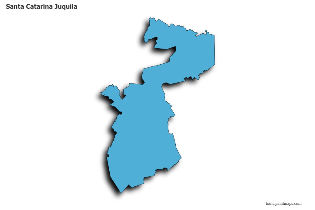 Santa Catarina Juquila map with 3d shadow effect