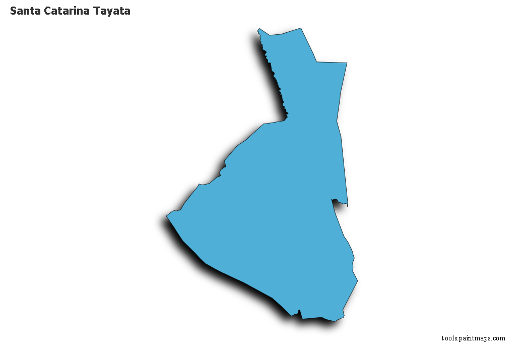 Mapa de Santa Catarina Tayata con efecto de sombra 3D