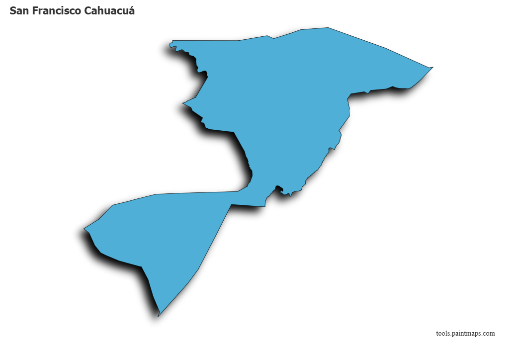 Mapa de San Francisco Cahuacuá con efecto de sombra 3D