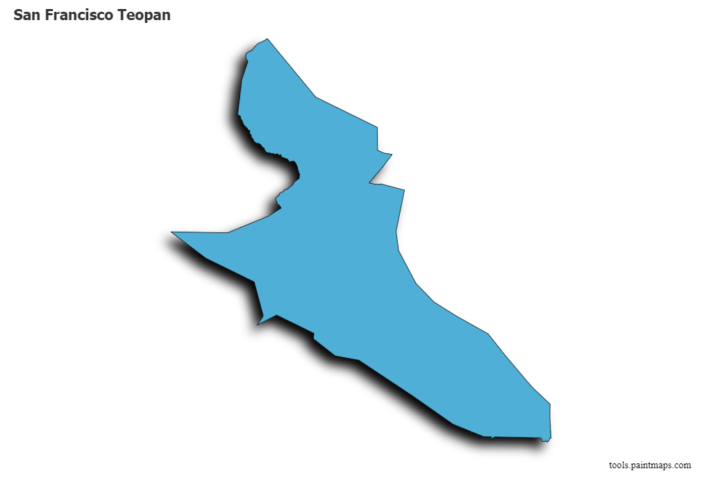 San Francisco Teopan map with 3d shadow effect