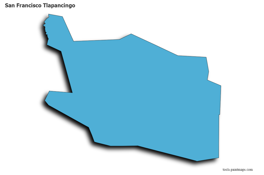 3D gölge efektli San Francisco Tlapancingo haritası