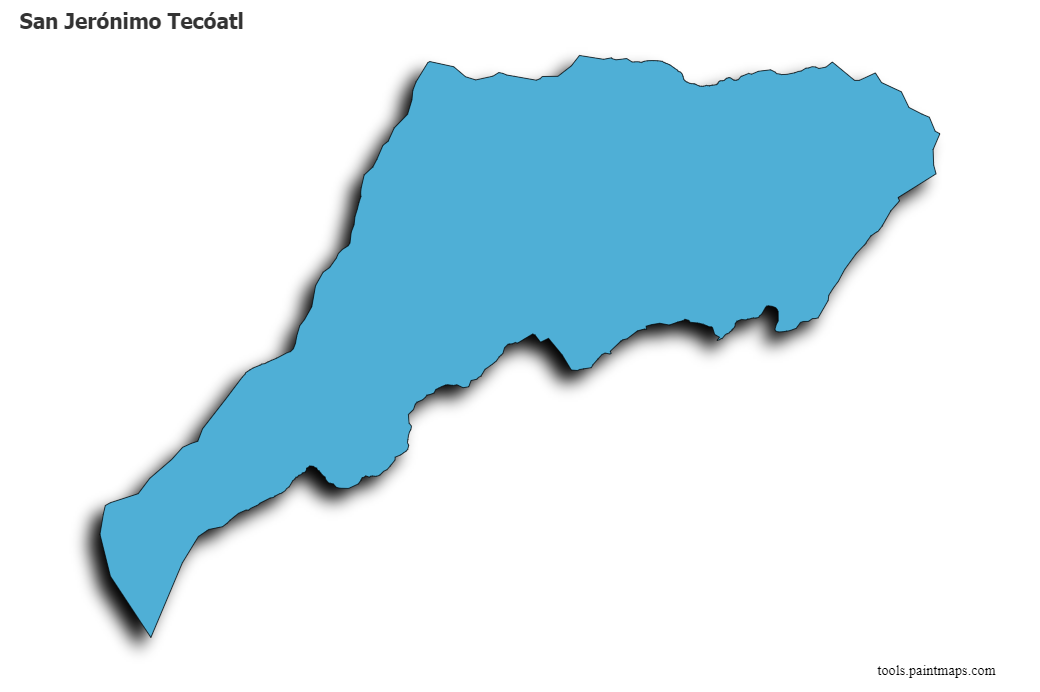 Mapa de San Jerónimo Tecóatl con efecto de sombra 3D