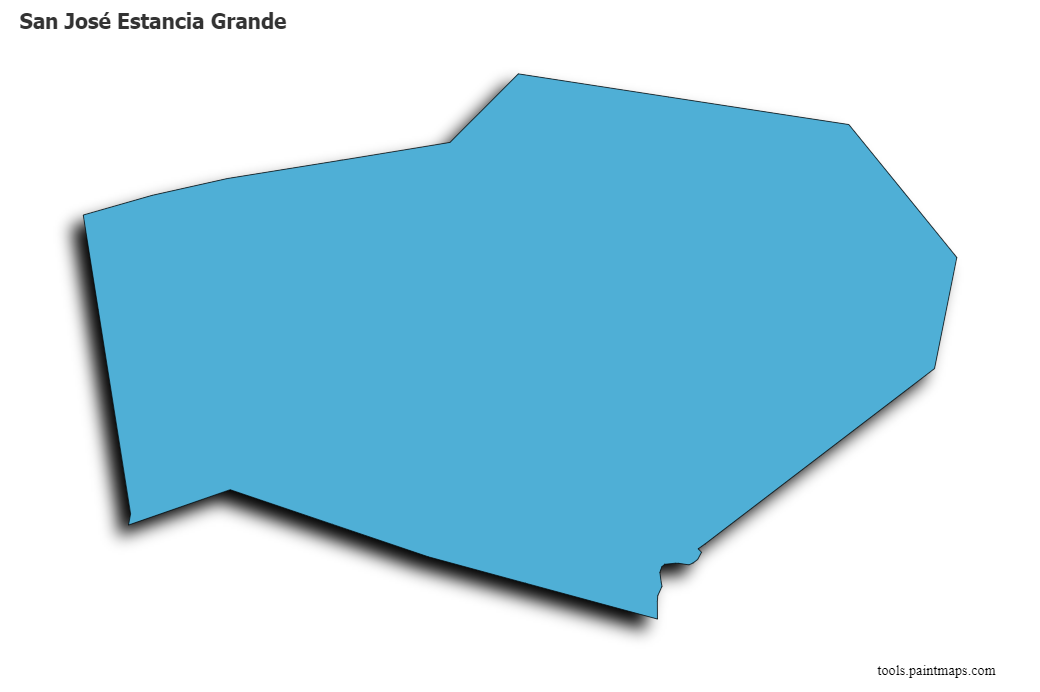 Mapa de San José Estancia Grande con efecto de sombra 3D