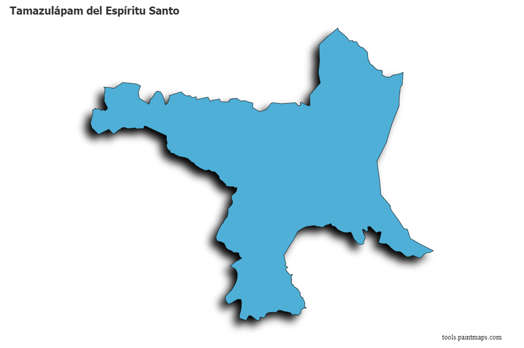 Tamazulapam del Espíritu Santo map with 3d shadow effect